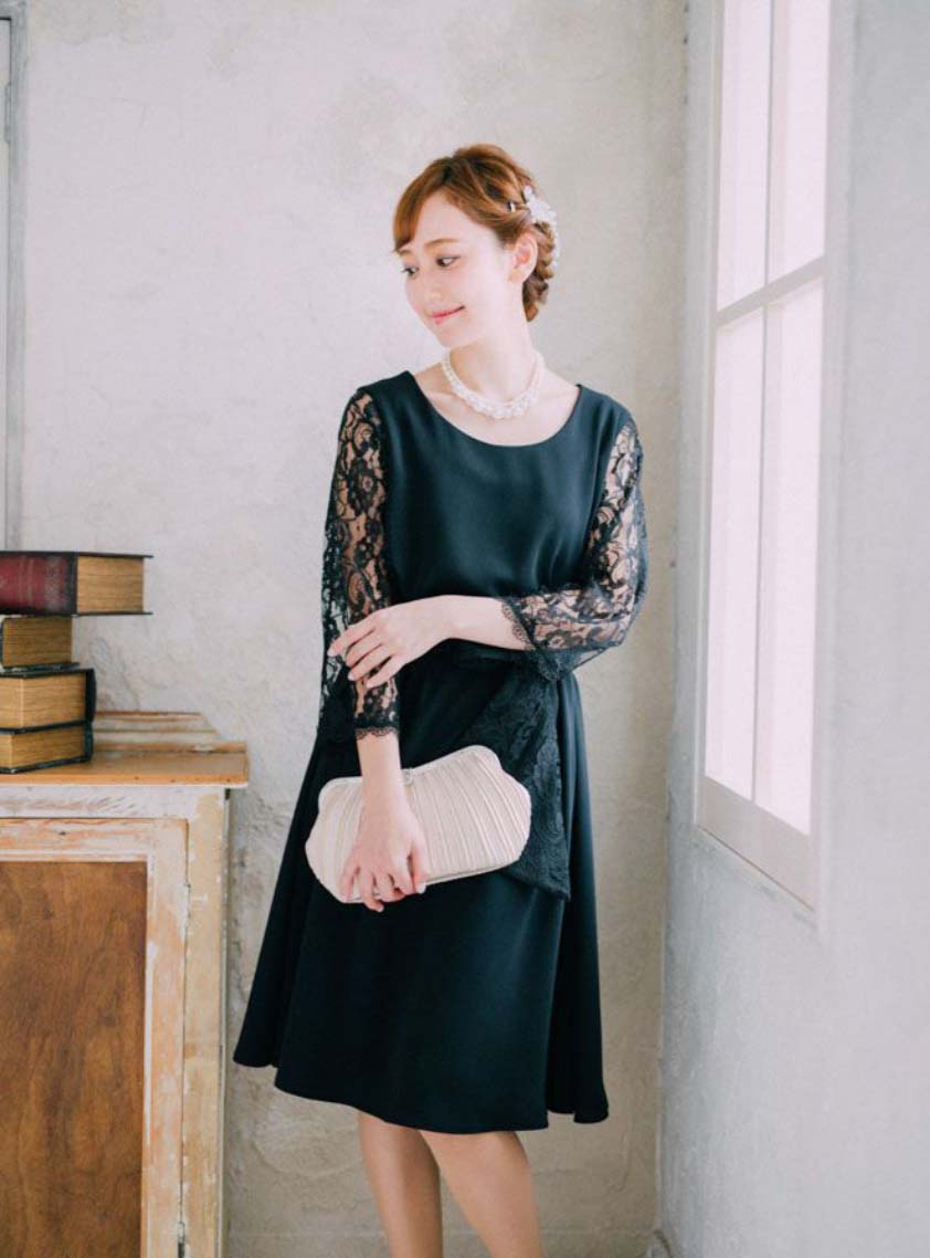 Phase Eight☆Lulu レースワンピース【送料込】 レース切り替えチュールワンピース｜結婚式パーティのレンタル