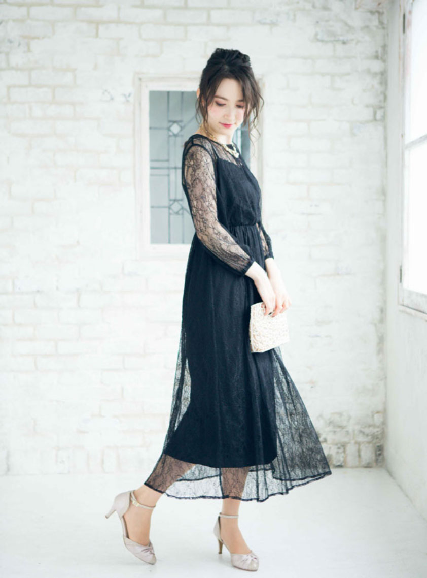 Rire Fete レース　ロングドレス 新品 ヤマダヤ Rire Fete リルフェテ ティアード総レースロング