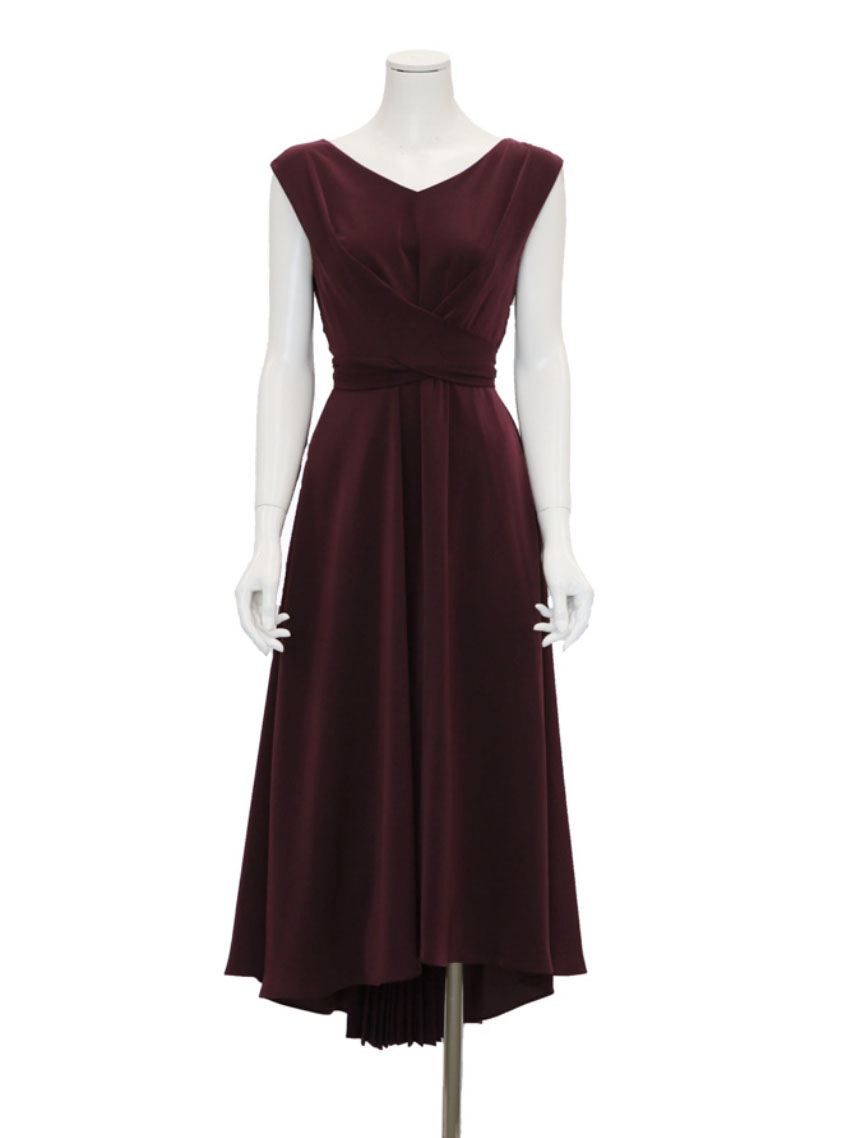 ウエストリボンノースリーブワンピース｜結婚式パーティのレンタル