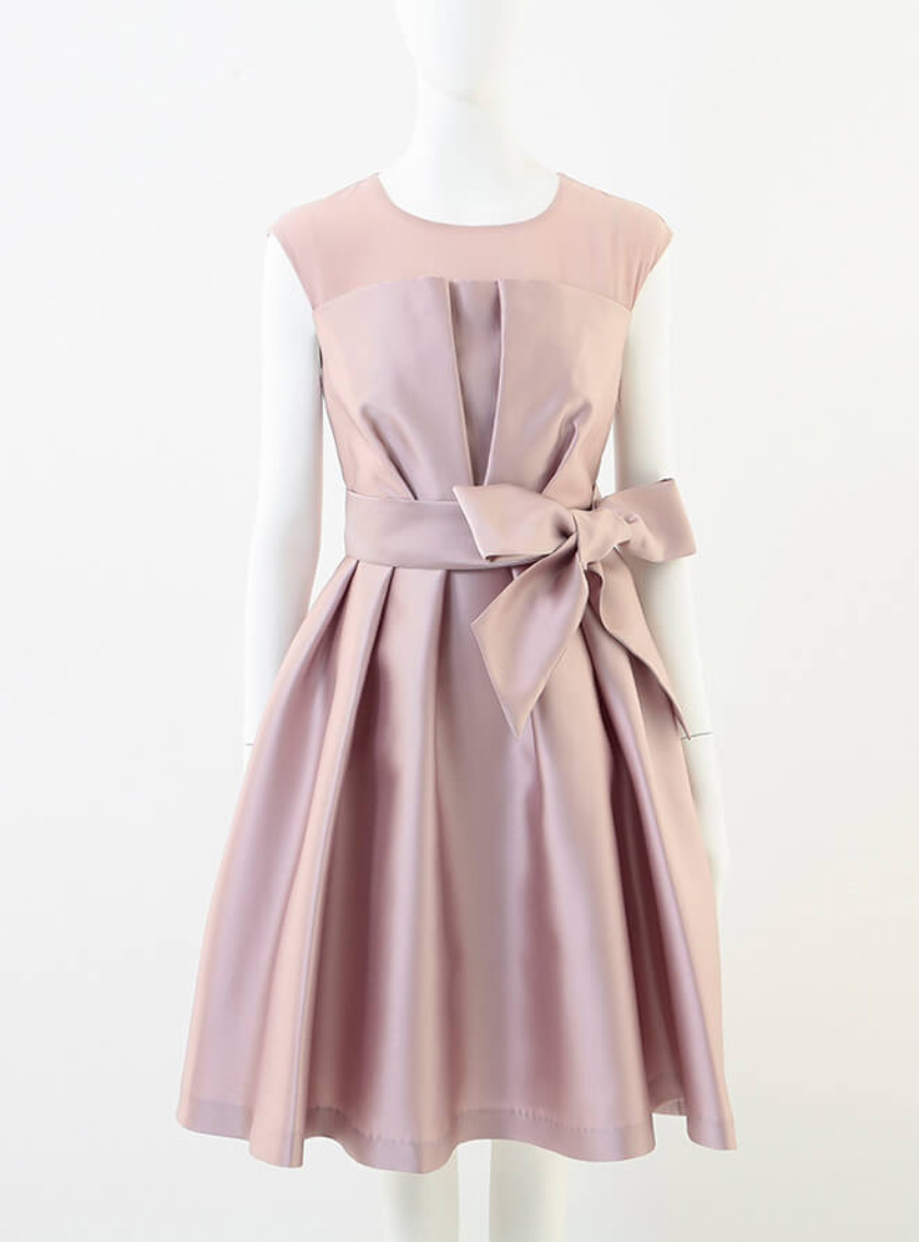 Donna Karan ストライプサッシュベルトワンピース Donna Karan ストライプサッシュベルトワンピース