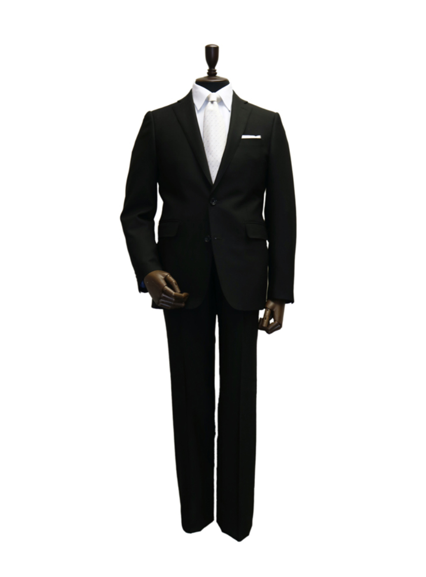 メンズブラックフォーマル（冠婚葬祭）】スーツ001｜結婚式パーティの