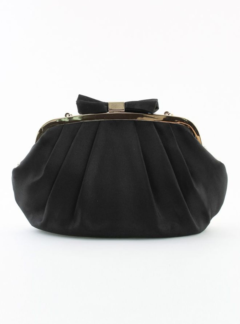 パールがま口リボン付きバック｜結婚式パーティのレンタルドレス