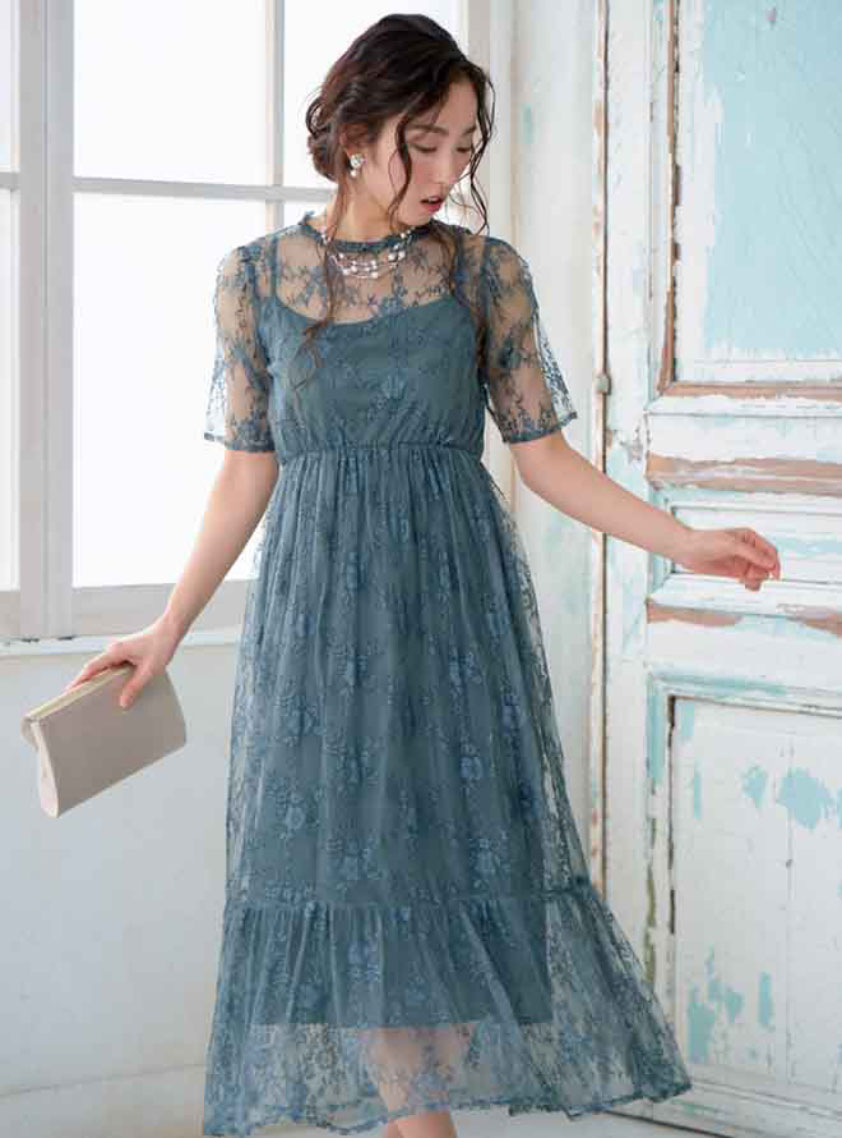 な*こ様 【訳あり】VALENTINO 42(LL)ワンピース レース スタッズ 追加】レース&チュール重ね催事ワンピース｜Stola.（ストラ）公式通販