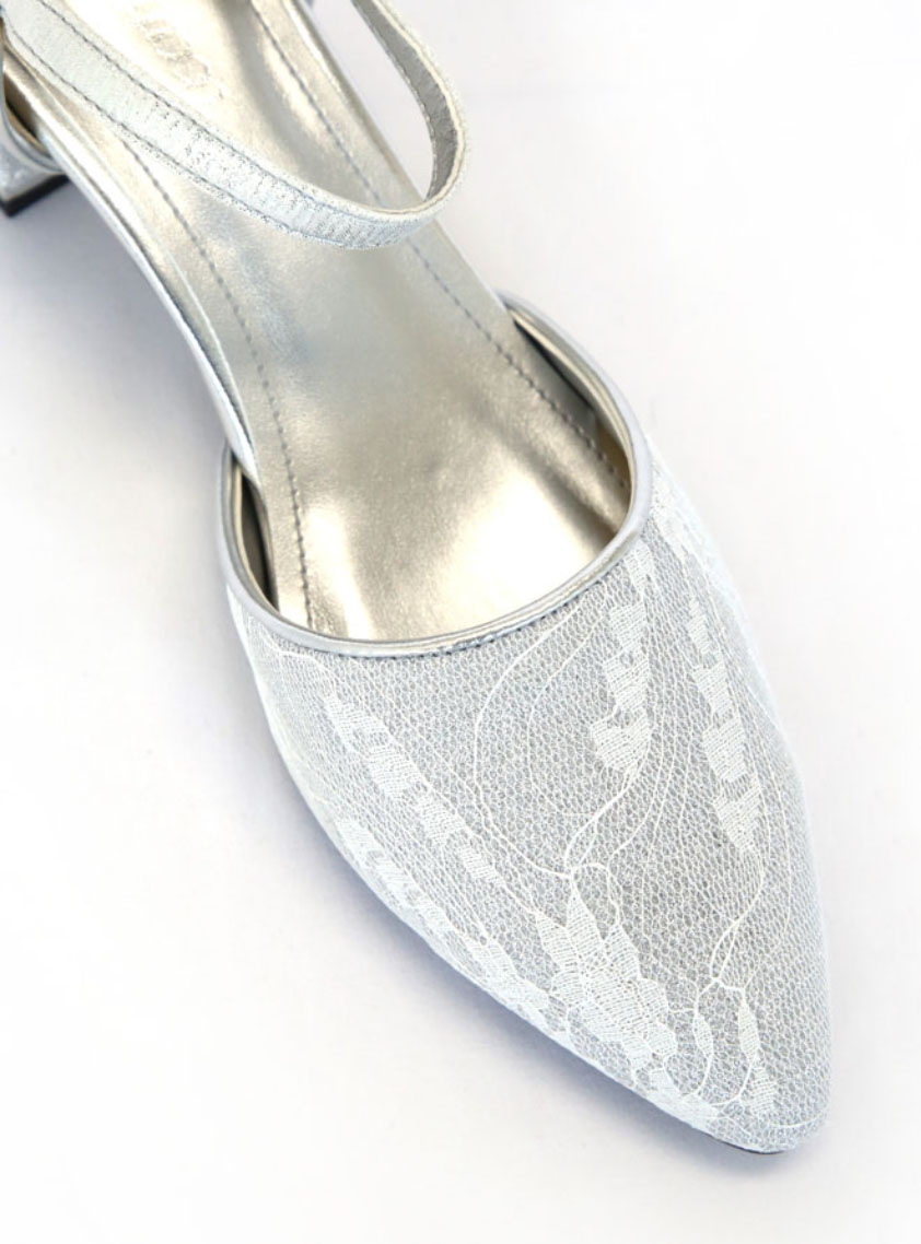 ストラップ付レースチャンキーヒール｜結婚式パーティのレンタルドレス