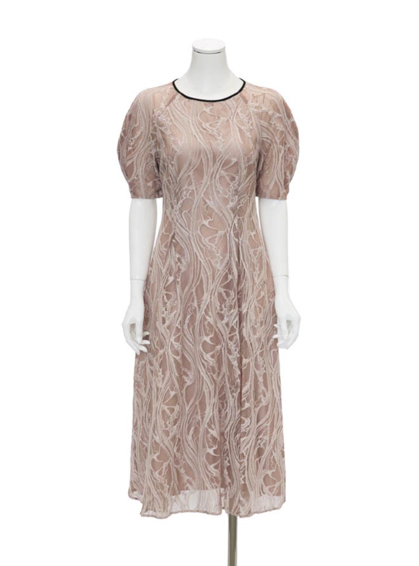 後ろリボン付き総レースワンピース｜結婚式パーティのレンタルドレス