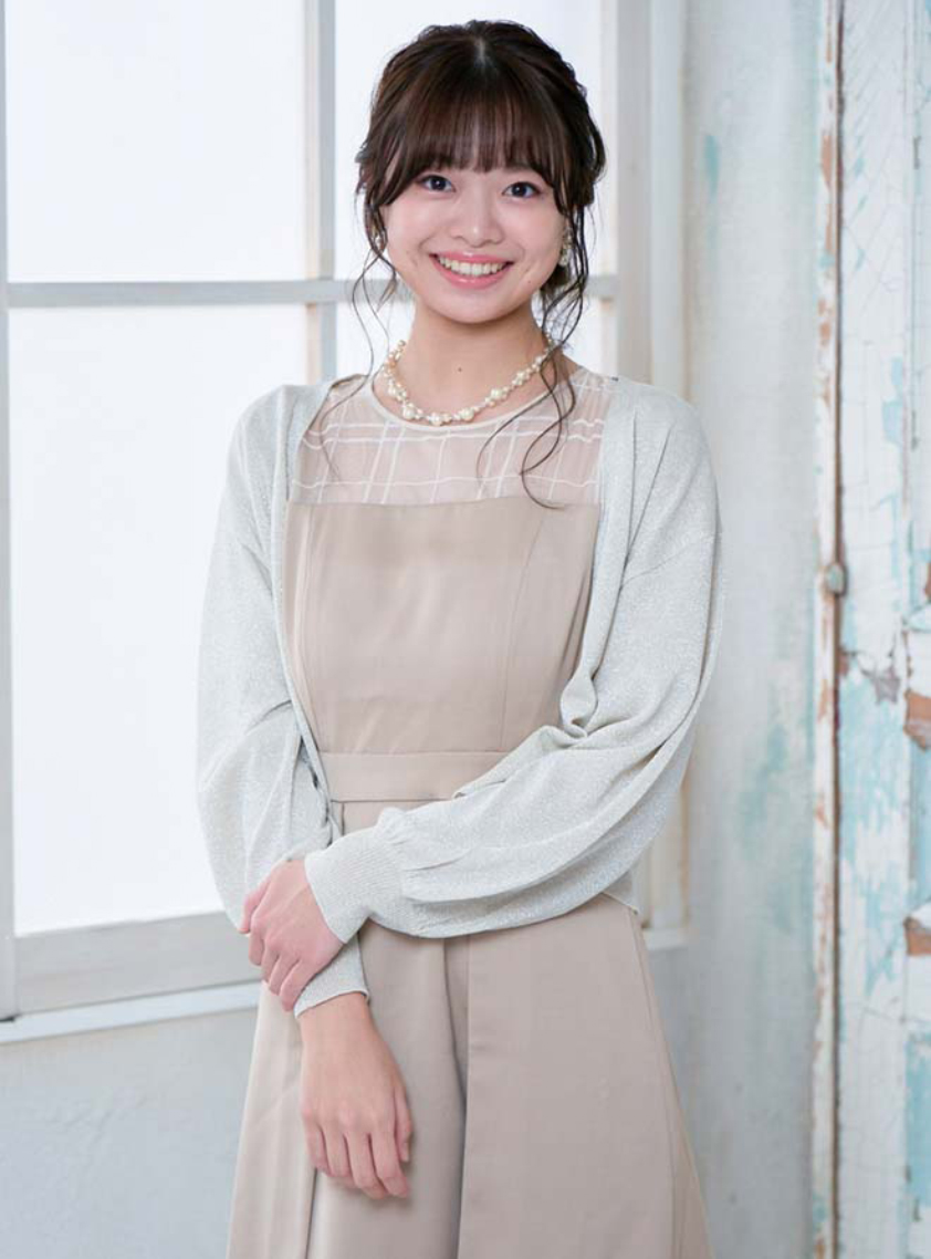 ラメクロップドカーディガン｜結婚式パーティのレンタルドレス・スーツ