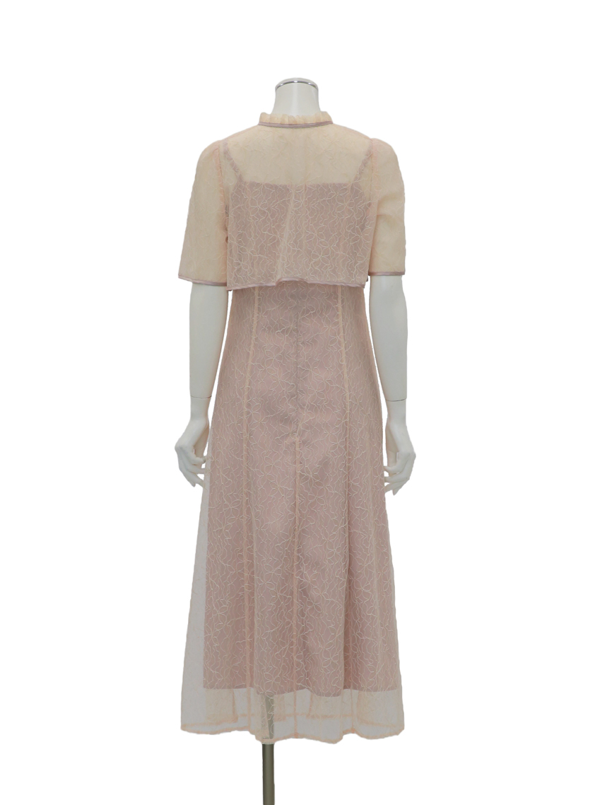 2way首元リボンレースワンピース｜結婚式パーティのレンタルドレス