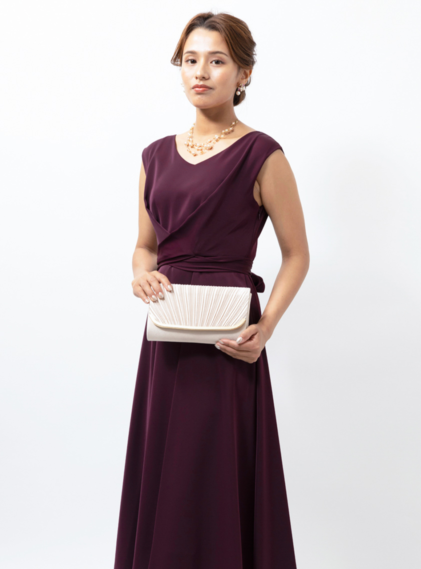 美品　ヴァレンティノ　ウエストリボン　美シルエット　ノースリーブ　ワンピース ウエストリボンノースリーブワンピース｜結婚式パーティのレンタル