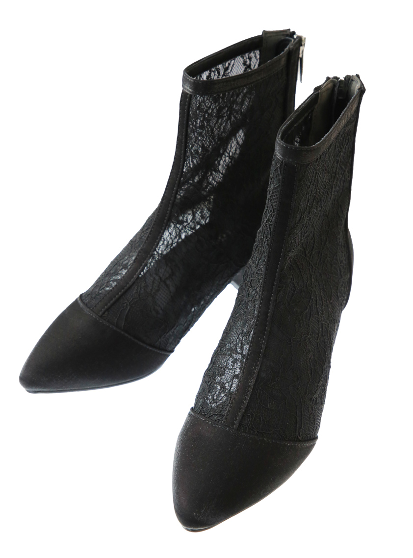 レースチャンキーヒールブーツ｜結婚式パーティのレンタルドレス