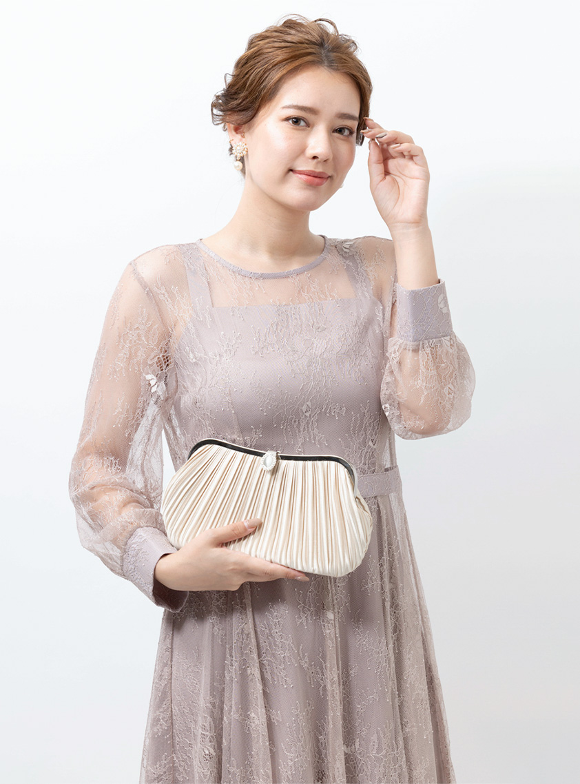 2wayエプロンレースワンピース｜結婚式パーティのレンタルドレス