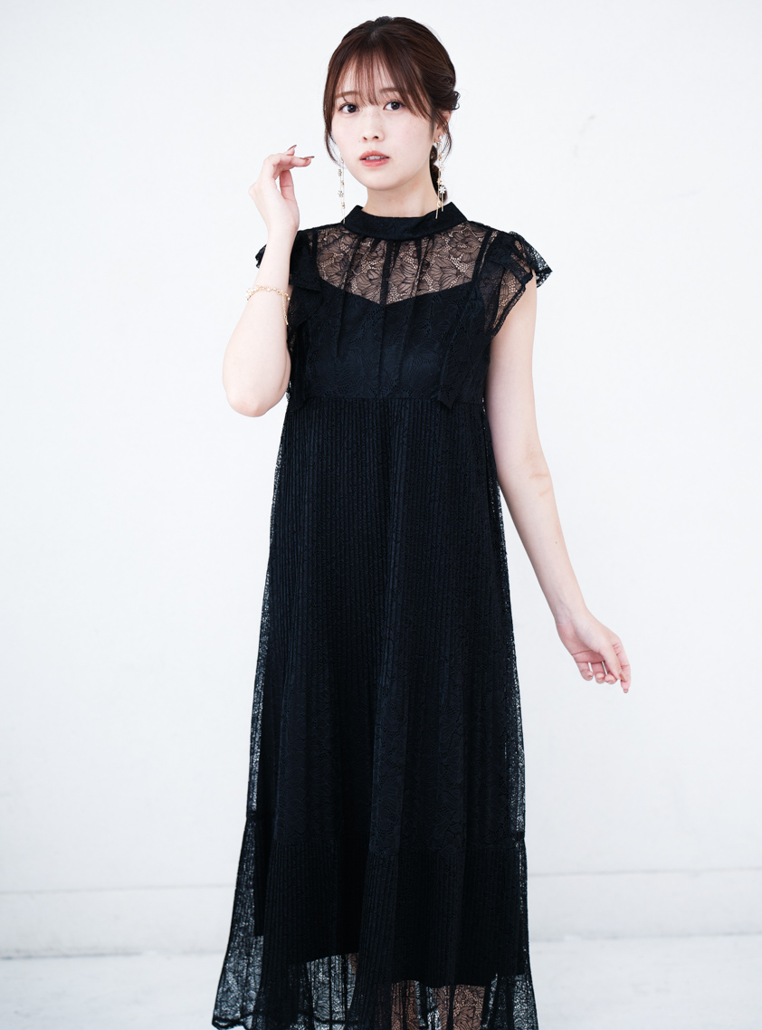【本物保証】 フレアスリーブバックリボンノースリーブワンピース｜結婚式 ワンピース