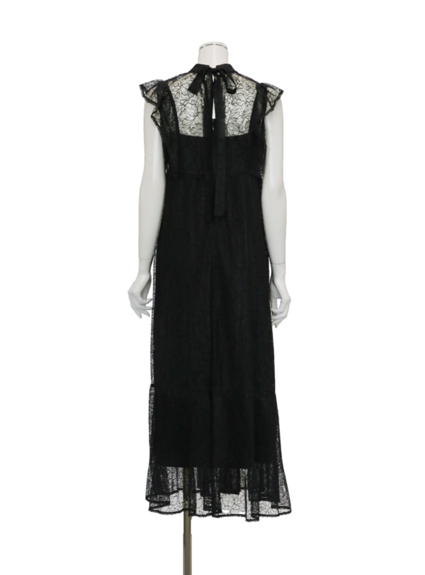 フレアスリーブバックリボンノースリーブワンピース｜結婚式パーティの