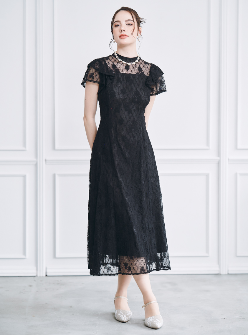 美品 Blumarine 花柄 レース シルク ノースリーブ ドレス ワンピース AD138-11-M(1).jpg