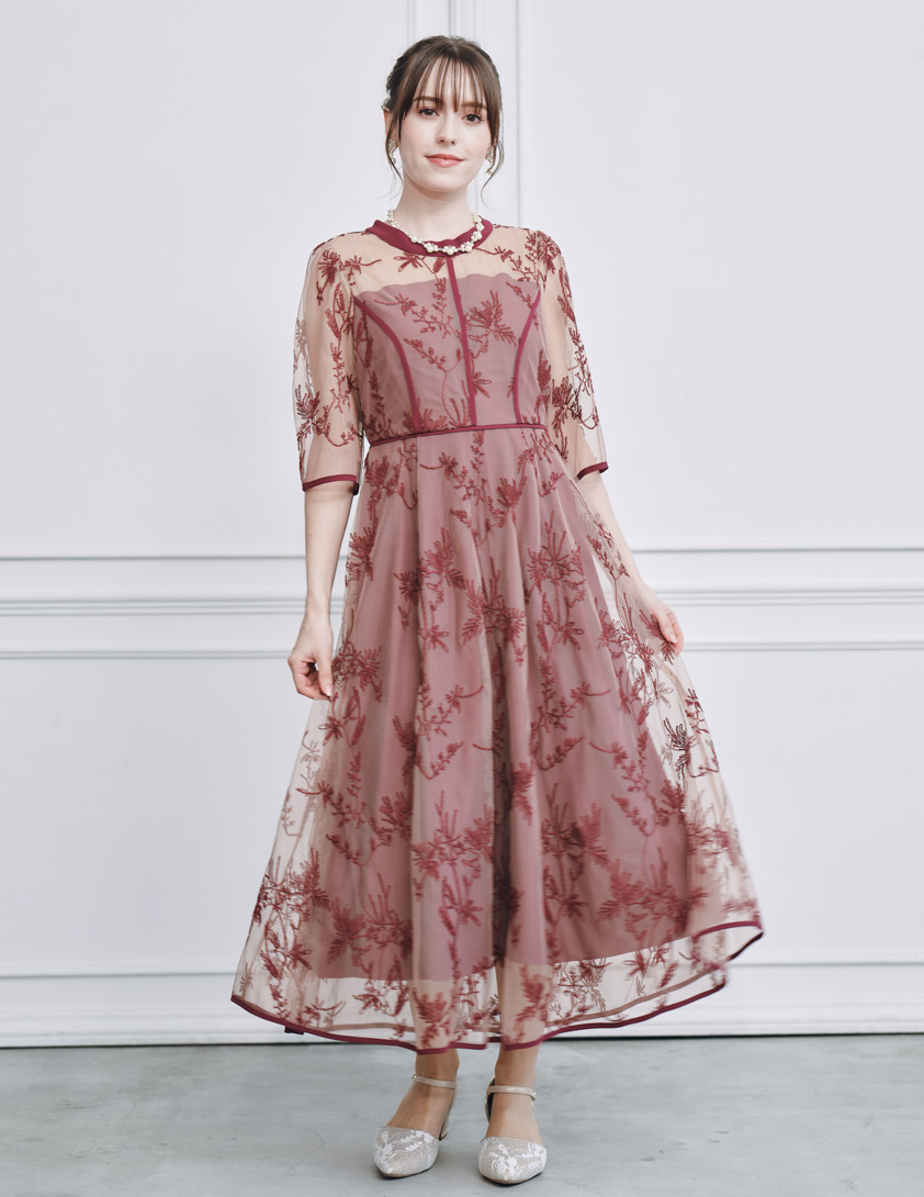 ルルティオリジナル】エンブロイダリーワンピース｜結婚式パーティの