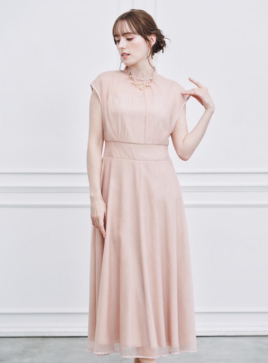 CELFORD】チュールレースレイヤードワンピース｜結婚式パーティの