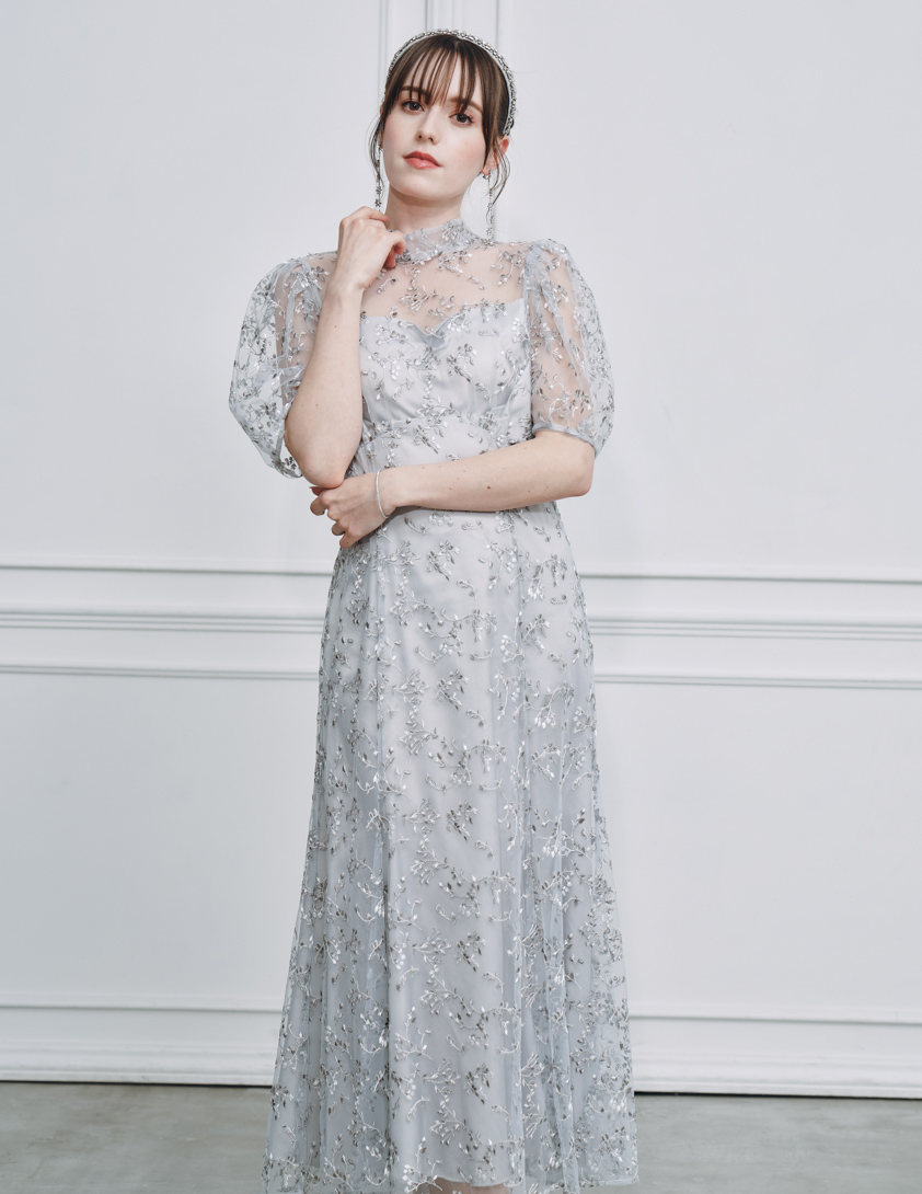 CELFORD】バックリボンスモールフラワーワンピース｜結婚式パーティの