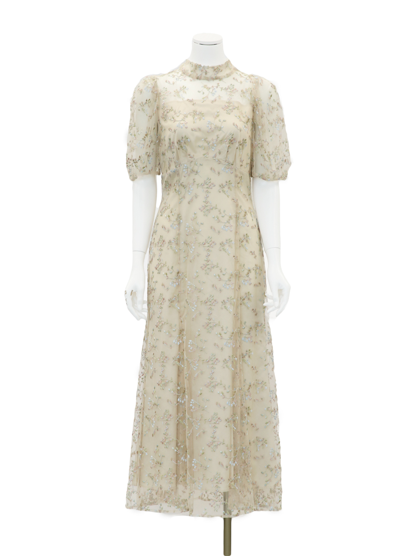 CELFORD】バックリボンスモールフラワーワンピース｜結婚式パーティの