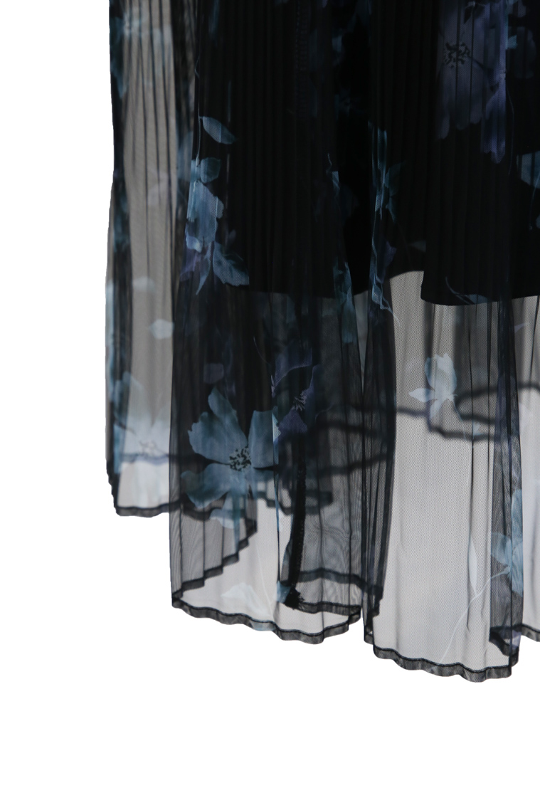 FRAY I.D】シアーフラワープリーツワンピース｜結婚式パーティの