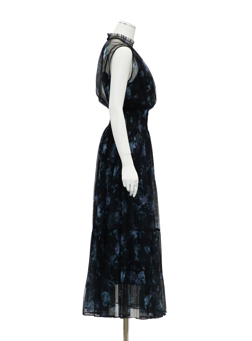 FRAY I.D】シアーフラワープリーツワンピース｜結婚式パーティの