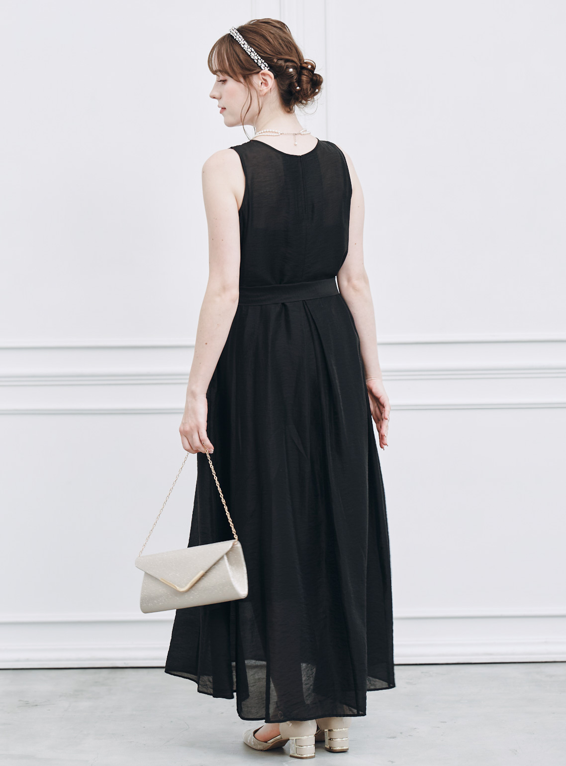 FRAY I.D】セミシアークリアラインワンピース｜結婚式パーティの
