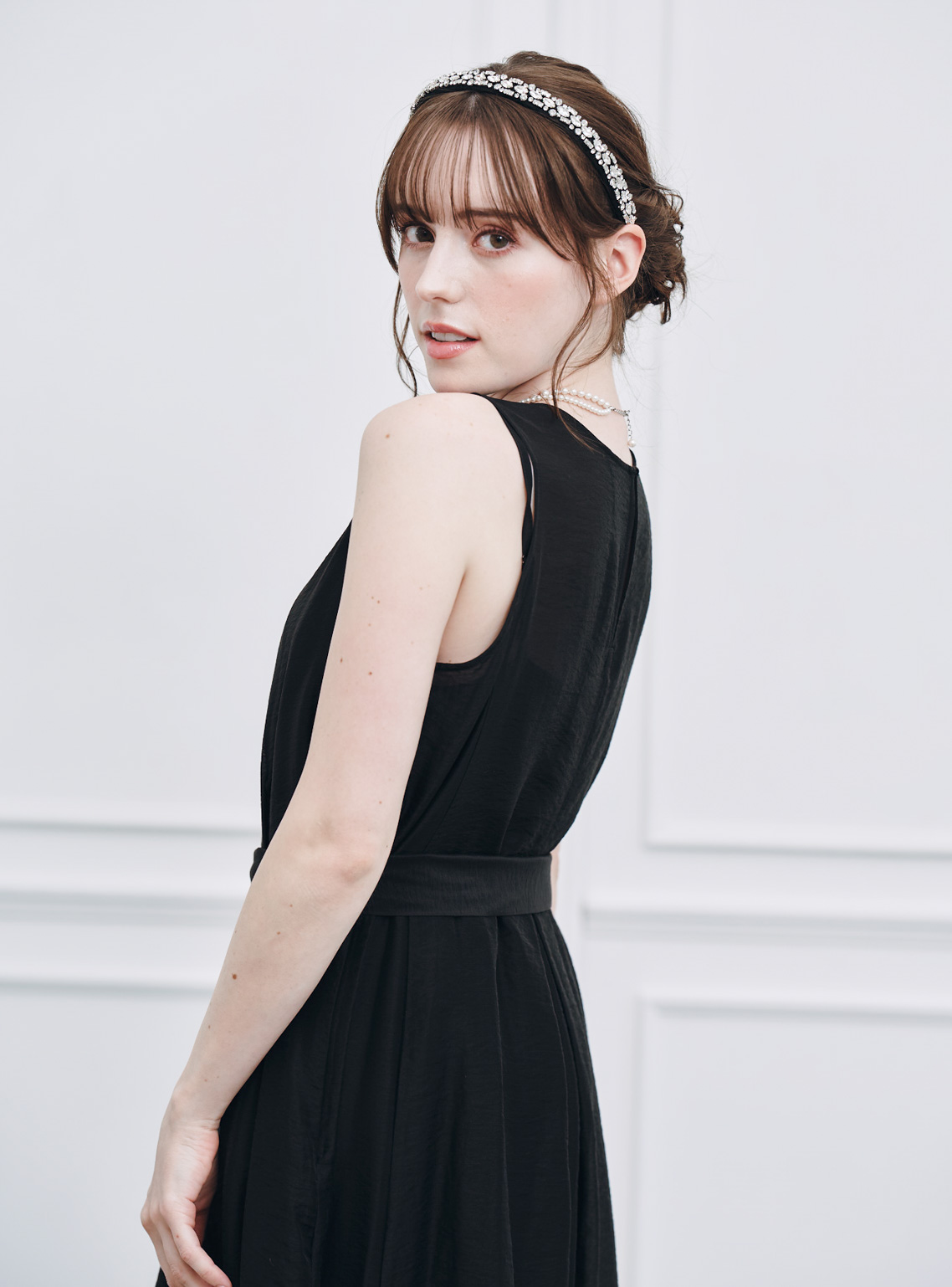 FRAY I.D】セミシアークリアラインワンピース｜結婚式パーティの