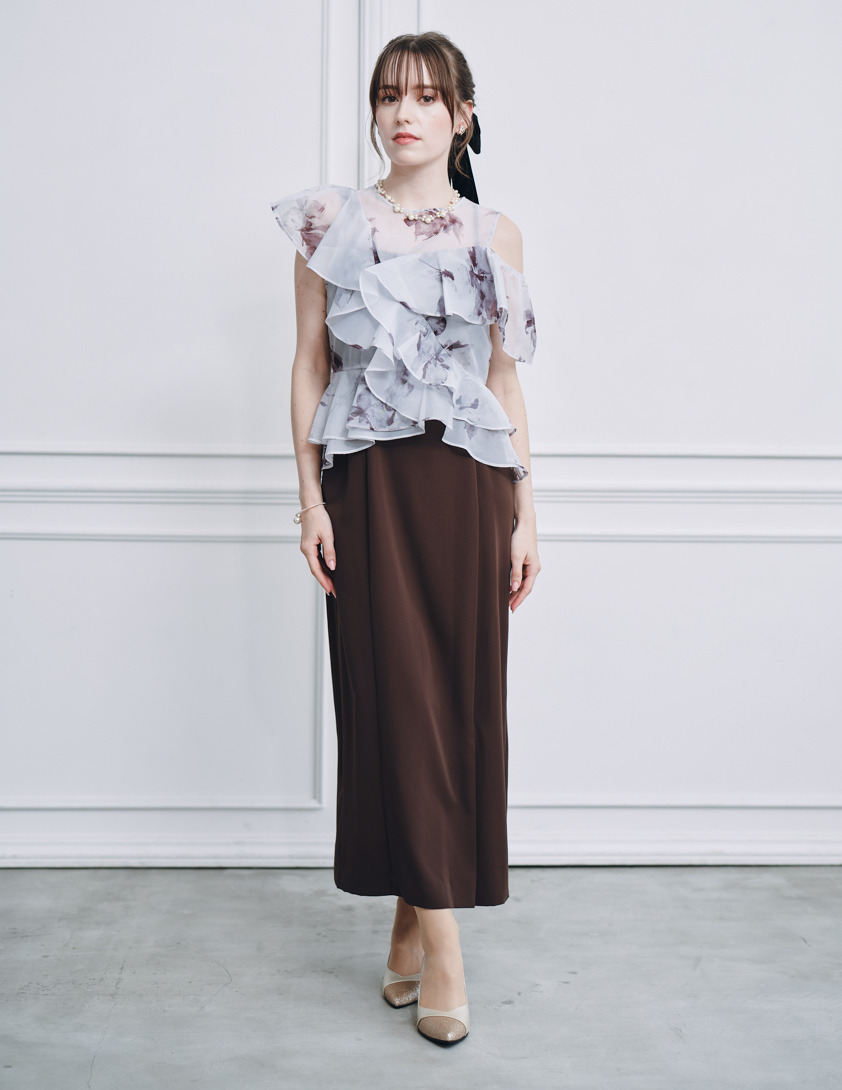 FRAY I.D】ラッフルブラウスセットワンピース｜結婚式パーティの