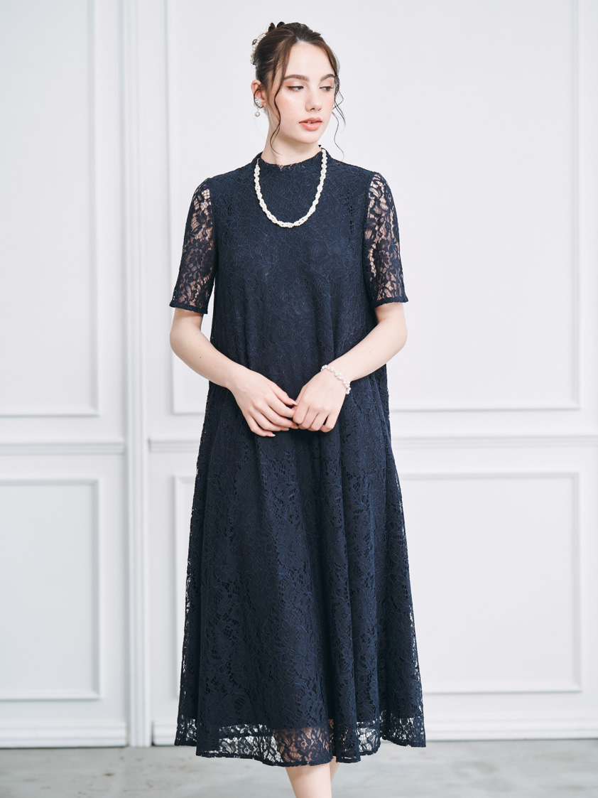 Kaene. パイピングレースAラインドレス　妊婦OK kaene】パイピングレースAラインドレス｜結婚式パーティの
