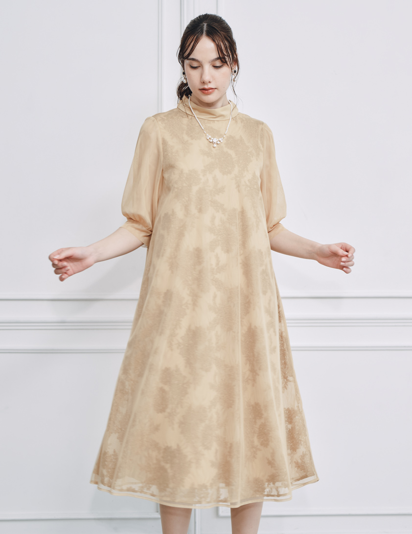 kaene】テントライン3レイヤーワンピース｜結婚式パーティのレンタル