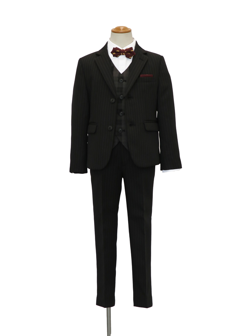 蝶ネクタイ3つボタンスリーピースパンツスーツ｜結婚式パーティの