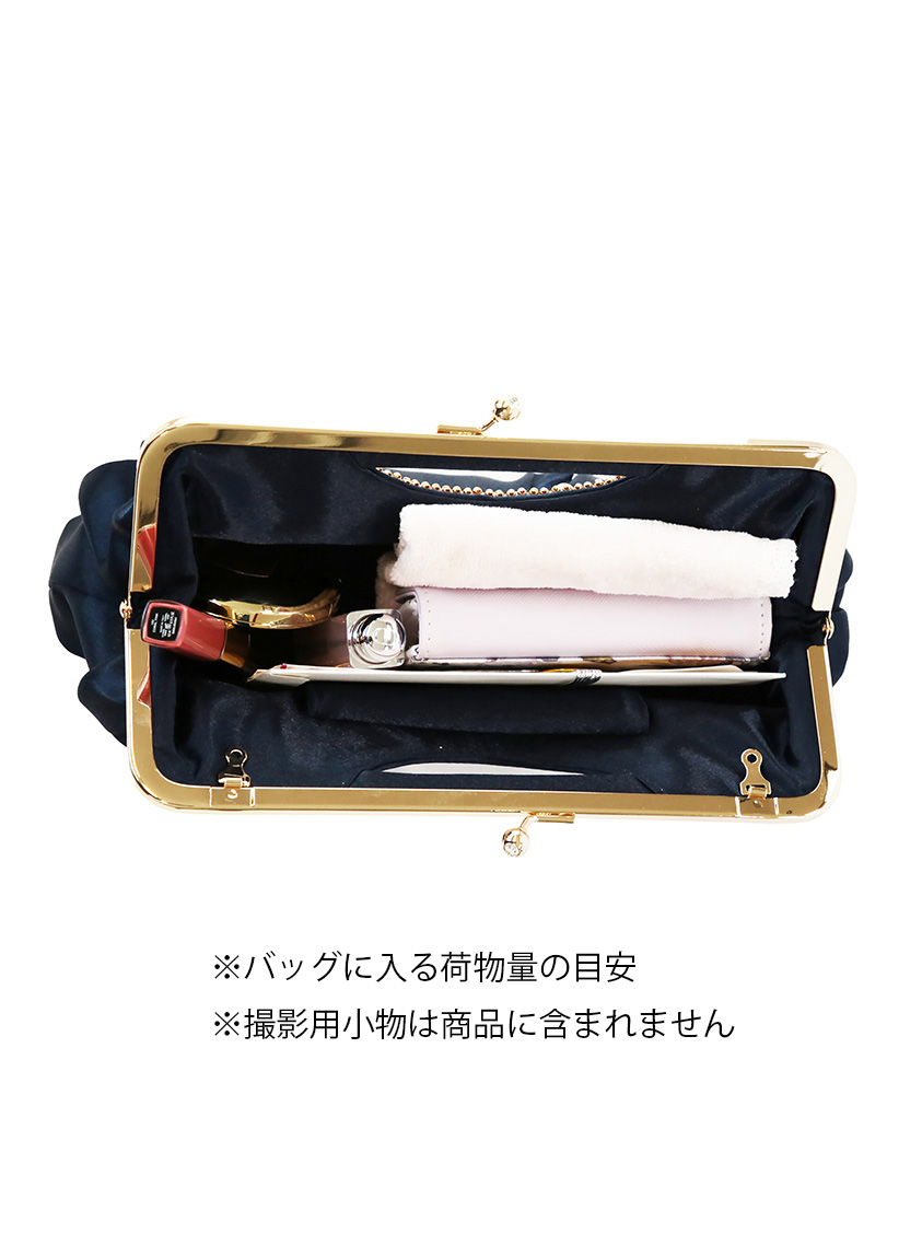 がま口サテンクラッチバック｜結婚式パーティのレンタルドレス・スーツ