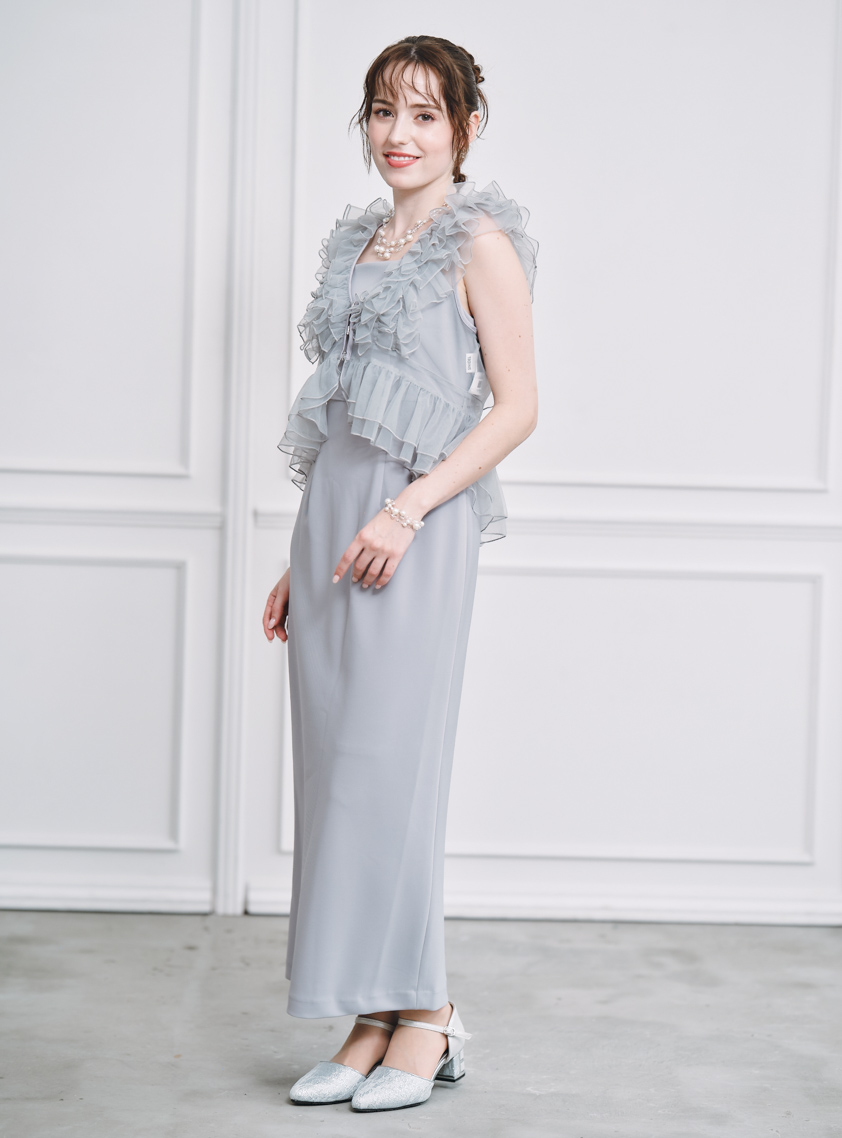 SNIDEL】エンブロイダリーチュールワンピース｜結婚式パーティの