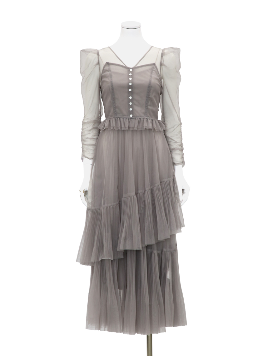 SNIDEL】Sustainableティアードチュールワンピース｜結婚式パーティの