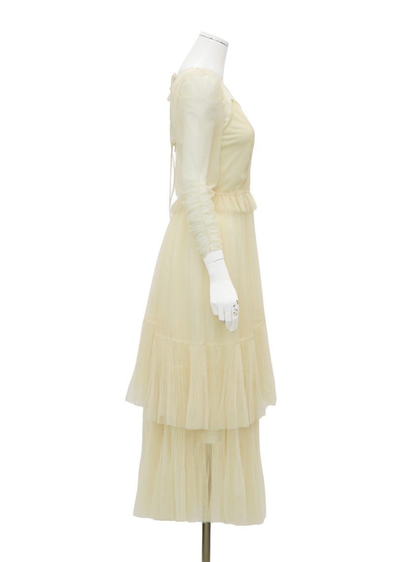 SNIDEL】Sustainableティアードチュールワンピース｜結婚式パーティの