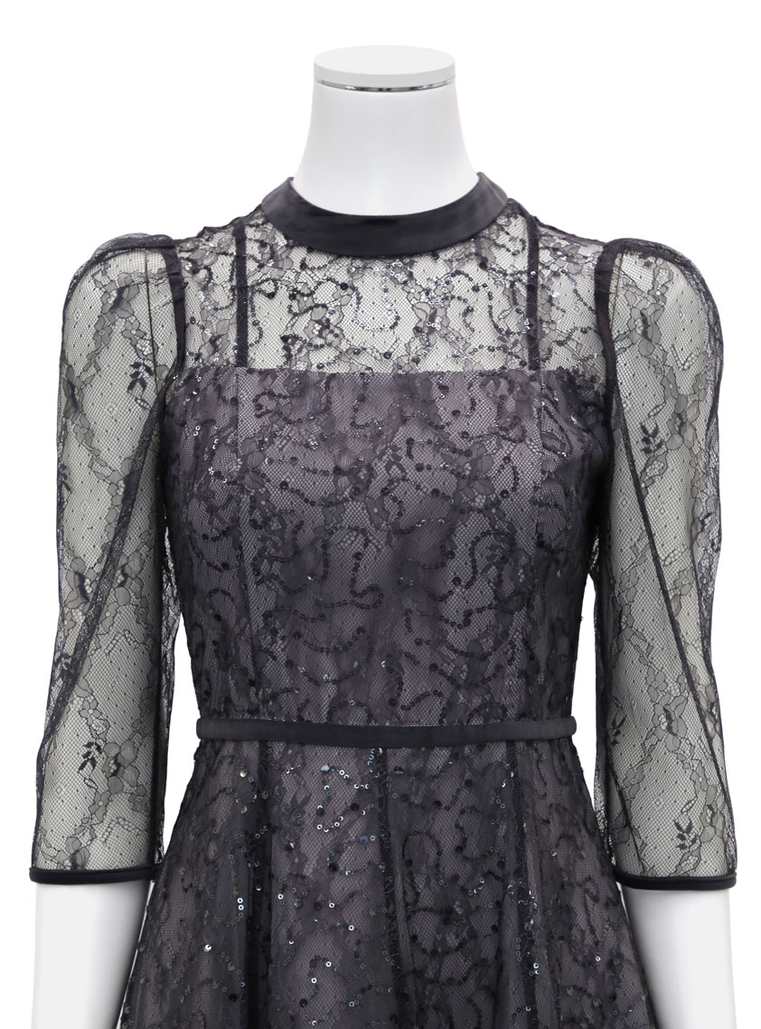 SNIDEL】スパークルレースワンピース｜結婚式パーティのレンタルドレス