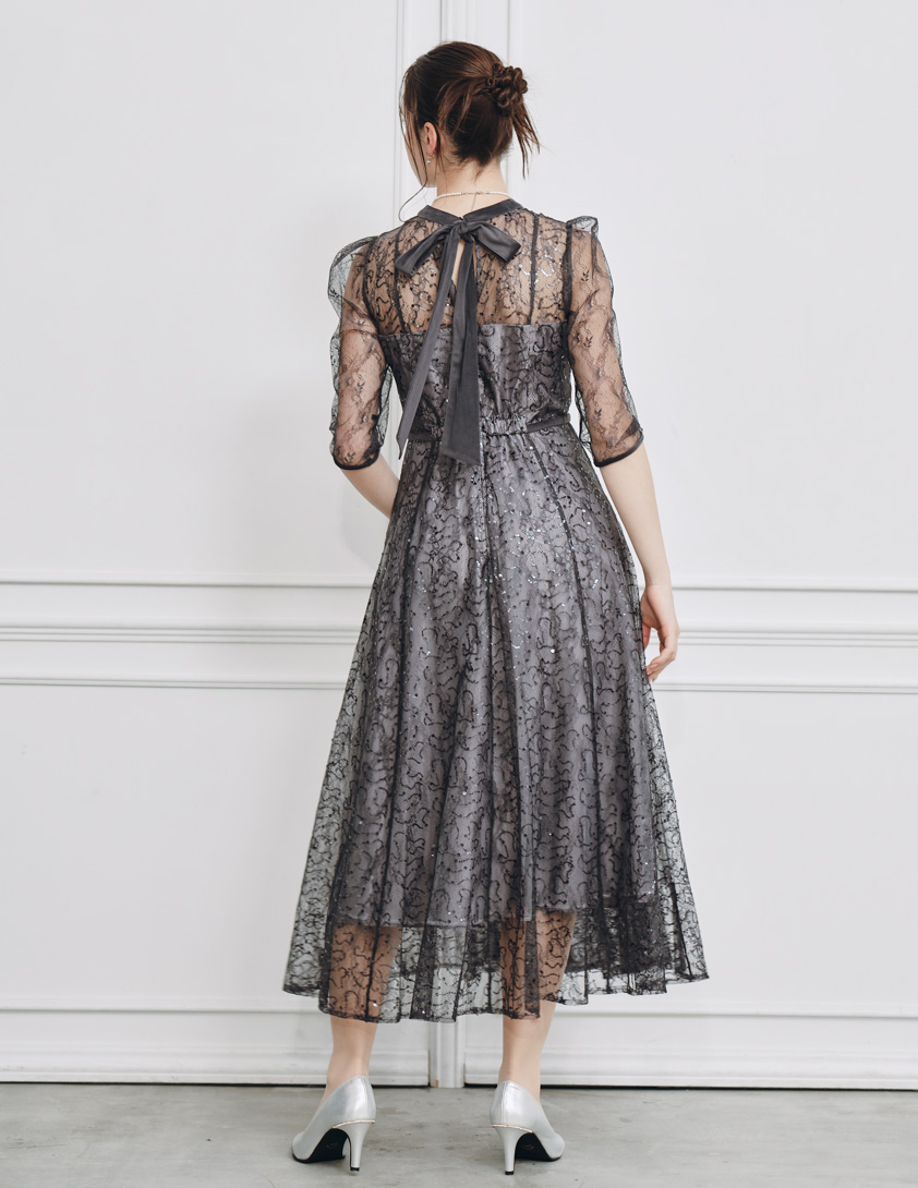 SNIDEL】スパークルレースワンピース｜結婚式パーティのレンタルドレス