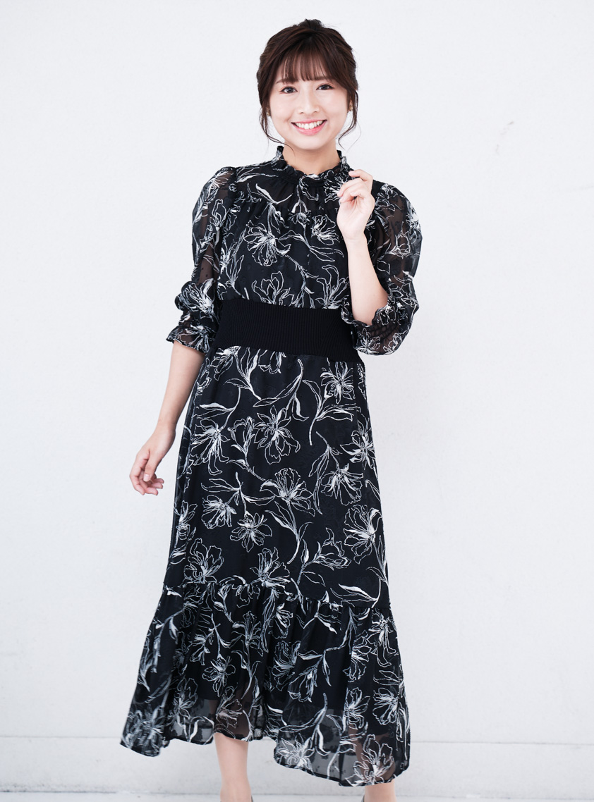 ドレス ワンピースシフォン リボン 長袖 花柄 ゆったり ホワイト シフォンワンピースレディース 花柄 ロングワンピース ビーチ