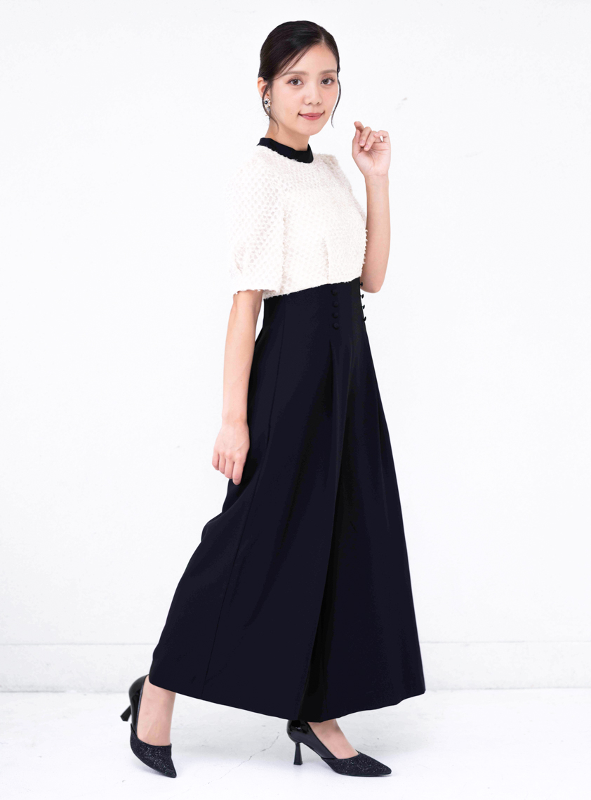 トップスシャギーオールインワンワイドパンツ｜結婚式パーティの