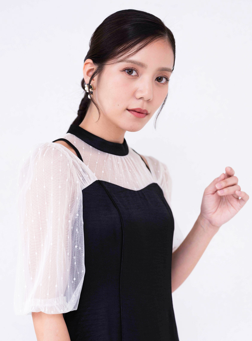 カットアウトヴィンテージサテンワンピース｜結婚式パーティのレンタル