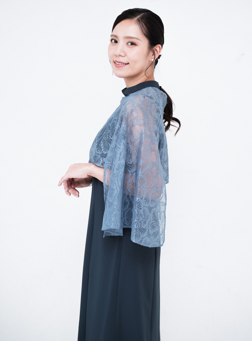 2wayケープトップスIラインワンピース｜結婚式パーティのレンタル