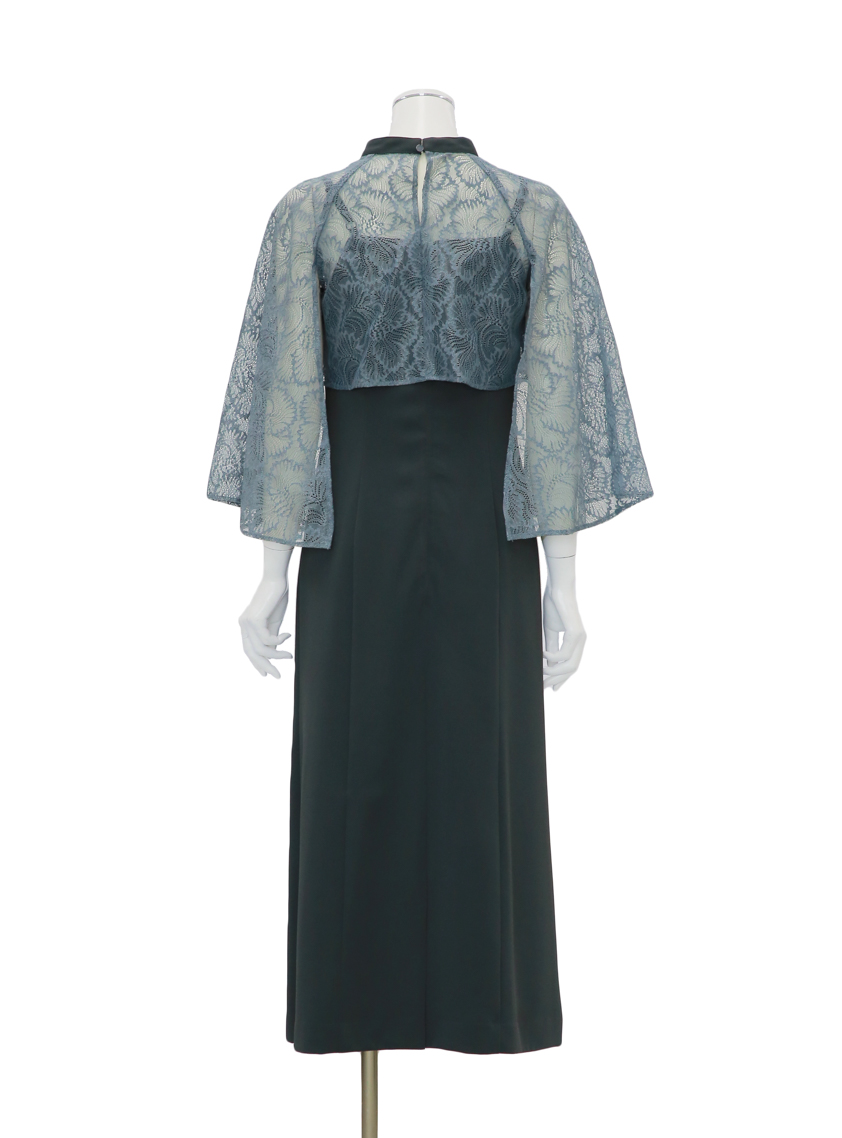 2wayケープトップスIラインワンピース｜結婚式パーティの