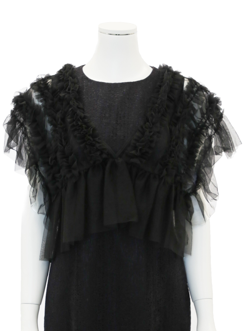 チュールボレロ付きモザイクレースワンピース｜結婚式パーティの