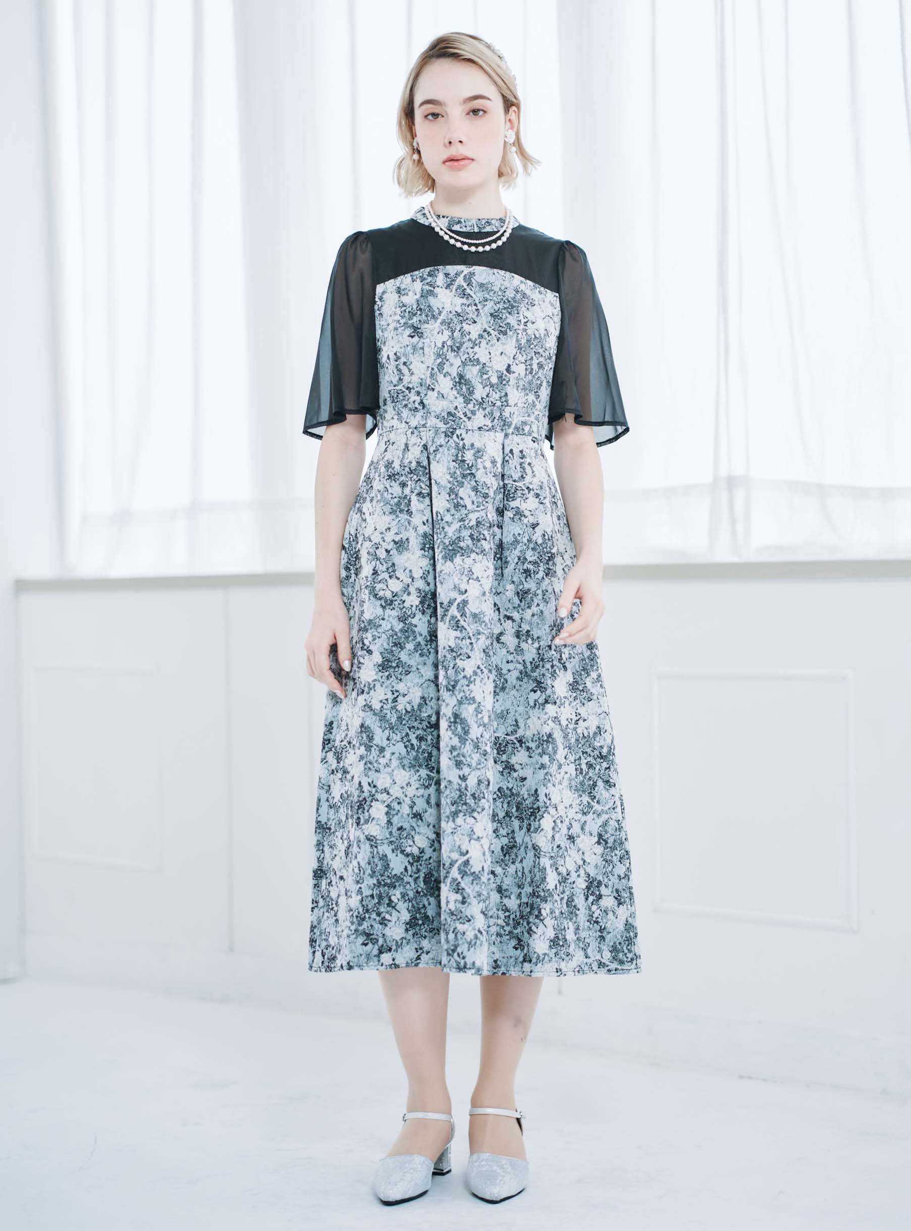 クラシカルジャガードワンピース｜結婚式パーティのレンタルドレス 