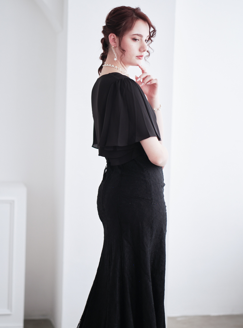 五分丈フリルタックボレロ｜結婚式パーティのレンタルドレス・スーツは