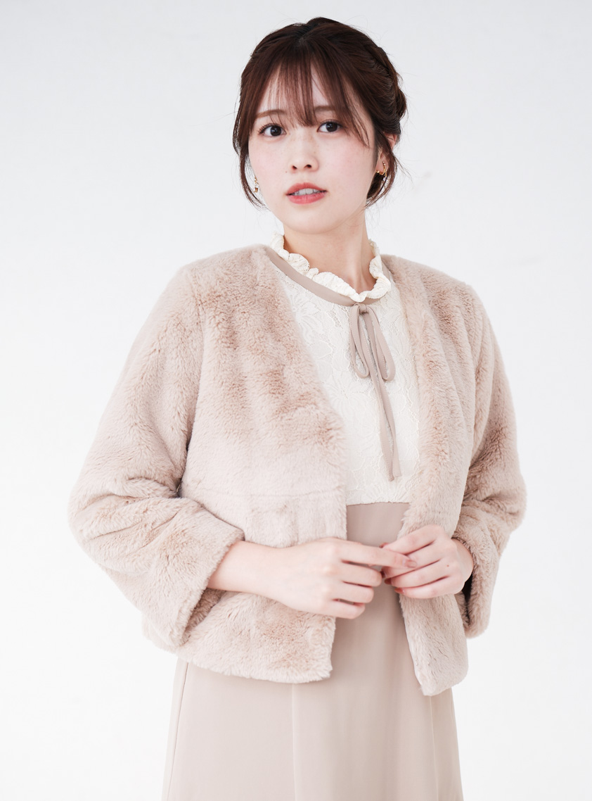 フェイクファージャケット｜結婚式パーティのレンタルドレス