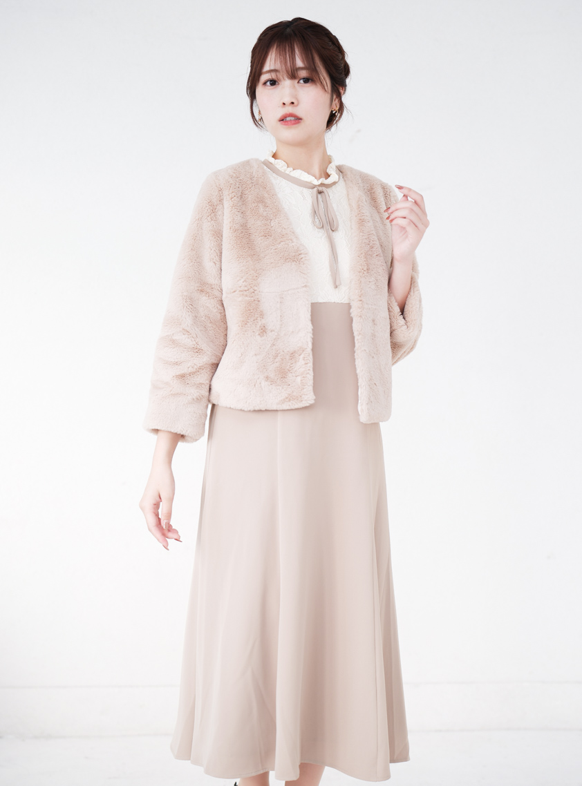 フェイクファージャケット｜結婚式パーティのレンタルドレス