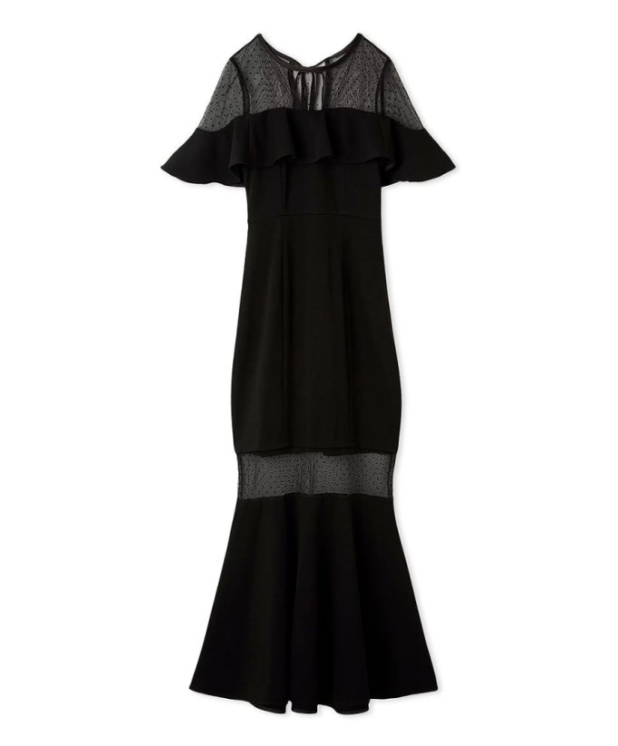 snidelシアーデコルテマーメイドドレス SNIDEL】シアーデコルテマーメイドワンピース｜結婚式パーティの