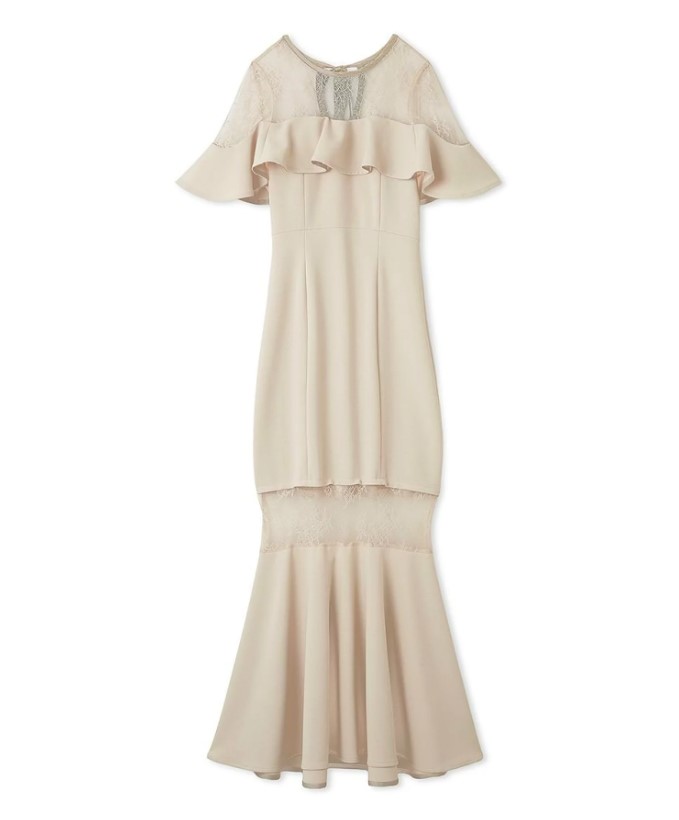 SNIDEL】シアーデコルテマーメイドワンピース｜結婚式パーティの