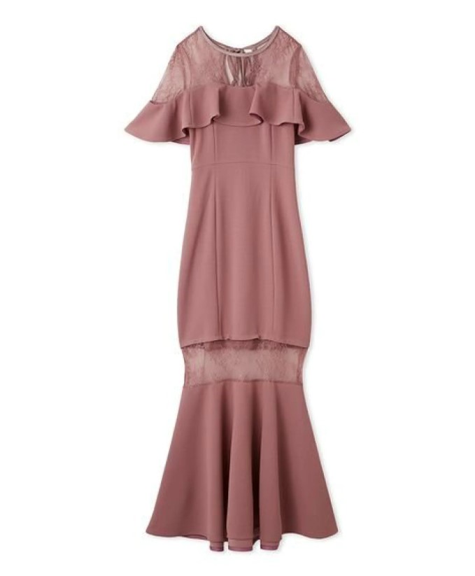 SNIDEL】シアーデコルテマーメイドワンピース｜結婚式パーティの